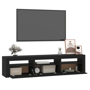 vidaXL Έπιπλο Τηλεόρασης με LED Μαύρο 180x35x40cm