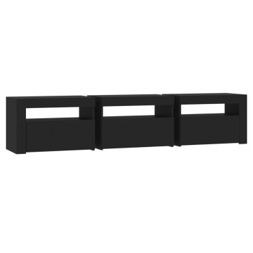 vidaXL Έπιπλο Τηλεόρασης με LED Μαύρο 180x35x40cm