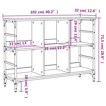 vidaXL Μπουφές Μαύρος 102x32x73,5cm από Επεξεργασμένο Ξύλο 1 τεμ.