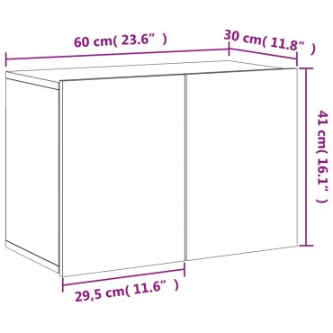 vidaXL Έπιπλο Τοίχου Τηλεόρασης Λευκό 60x30x41cm