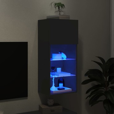 vidaXL Έπιπλο Τηλεόρασης με LED Μαύρο 40,5x30x90cm