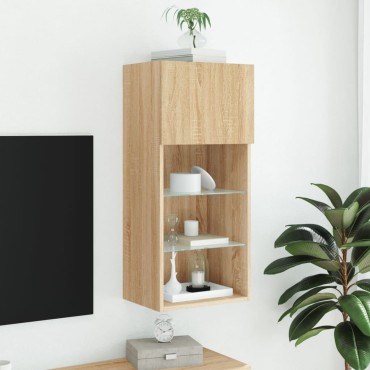 vidaXL Έπιπλο Τηλεόρασης με LED Sonoma Δρυς 40,5x30x90cm