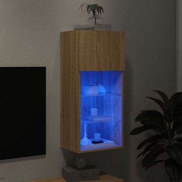 vidaXL Έπιπλο Τηλεόρασης με LED Sonoma Δρυς 40,5x30x90cm