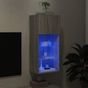 vidaXL Έπιπλο Τηλεόρασης με LED Γκρι Sonoma 40,5x30x90cm