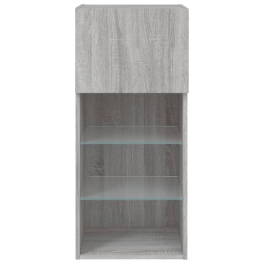 vidaXL Έπιπλο Τηλεόρασης με LED Γκρι Sonoma 40,5x30x90cm