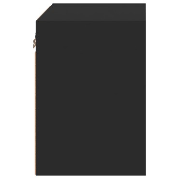 vidaXL Κομοδίνο Επιτοίχιο με Φώτα LED Μαύρο 40x28,,5x40cm