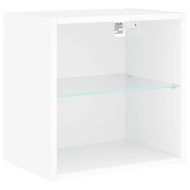 vidaXL Κομοδίνο Επιτοίχιο με Φώτα LED Λευκό 40x28,,5x40cm