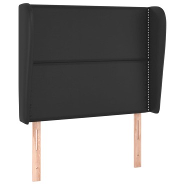 vidaXL Κεφαλάρι με Πτερύγια Μαύρο 103x23x118/128cm Συνθετικό Δέρμα 1 τεμ.