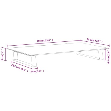 vidaXL Βάση Οθόνης Λευκή 60 x 35 x 8 εκ. από Ψημένο Γυαλί και Μέταλλο