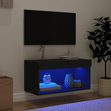 vidaXL Έπιπλο Τηλεόρασης με LED Μαύρο 60x30x30cm