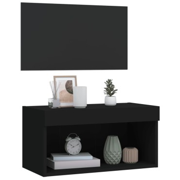 vidaXL Έπιπλο Τηλεόρασης με LED Μαύρο 60x30x30cm