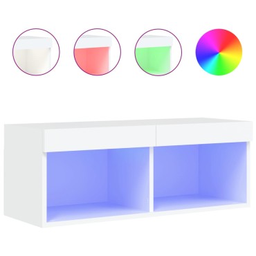 vidaXL Έπιπλο Τηλεόρασης με LED Λευκό 80x30x30cm