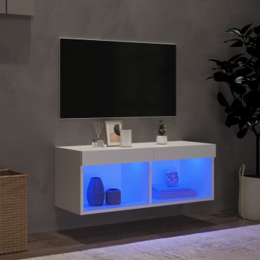 vidaXL Έπιπλο Τηλεόρασης με LED Λευκό 80x30x30cm