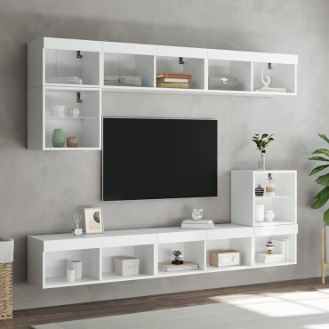 vidaXL Έπιπλο Τηλεόρασης με LED Λευκό 80x30x30cm