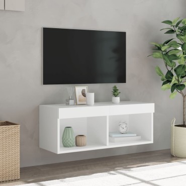 vidaXL Έπιπλο Τηλεόρασης με LED Λευκό 80x30x30cm