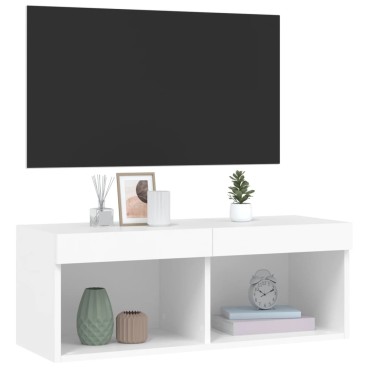vidaXL Έπιπλο Τηλεόρασης με LED Λευκό 80x30x30cm