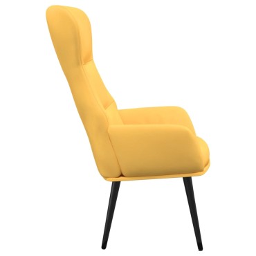 vidaXL Πολυθρόνα Relax Κίτρινο Μουσταρδί Υφασμάτινη 70x77x94cm 1 τεμ.