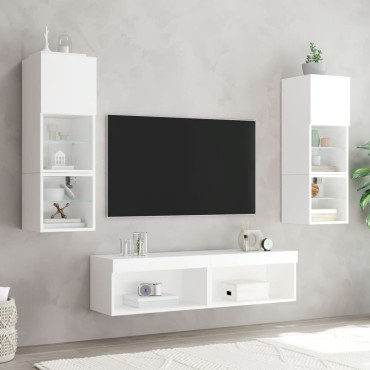 vidaXL Έπιπλο Τηλεόρασης με LED Λευκό 60x30x30cm