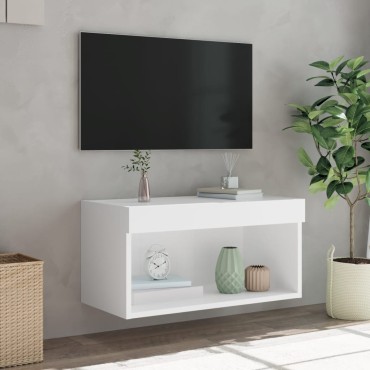 vidaXL Έπιπλο Τηλεόρασης με LED Λευκό 60x30x30cm
