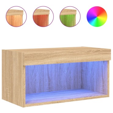 vidaXL Έπιπλο Τηλεόρασης με LED Sonoma Δρυς 60x30x30cm
