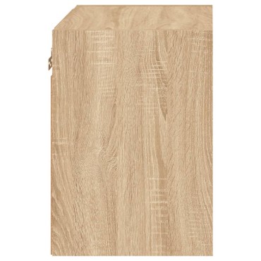 vidaXL Κομοδίνο Επιτοίχιο με Φώτα LED Sonoma Δρυς 40x28,,5x40cm