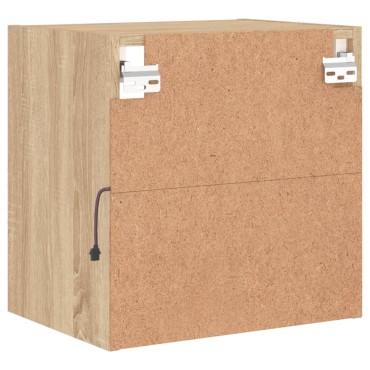 vidaXL Κομοδίνο Επιτοίχιο με Φώτα LED Sonoma Δρυς 40x28,,5x40cm