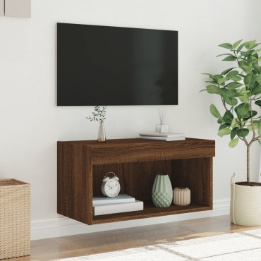 vidaXL Έπιπλο Τηλεόρασης με LED Καφέ Δρυς 60x30x30cm