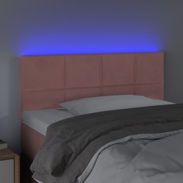 vidaXL Κεφαλάρι Κρεβατιού LED Ροζ 80x5x78/88cm Βελούδινο 1 τεμ.