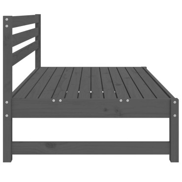 vidaXL Καναπές Κήπου Μεσαίος Γκρι 120x80cm από Μασίφ Ξύλο Πεύκου 1 τεμ. Γωνιακός