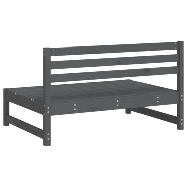 vidaXL Καναπές Κήπου Μεσαίος Γκρι 120x80cm από Μασίφ Ξύλο Πεύκου 1 τεμ. Γωνιακός