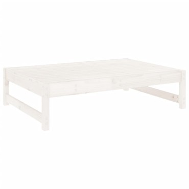 vidaXL Υποπόδιο Κήπου Λευκό 120x80cm από Μασίφ Ξύλο Πεύκου 1 τεμ. Γωνιακός