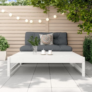 vidaXL Υποπόδιο Κήπου Λευκό 120x80cm από Μασίφ Ξύλο Πεύκου 1 τεμ. Γωνιακός