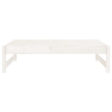 vidaXL Υποπόδιο Κήπου Λευκό 120x80cm από Μασίφ Ξύλο Πεύκου 1 τεμ. Γωνιακός