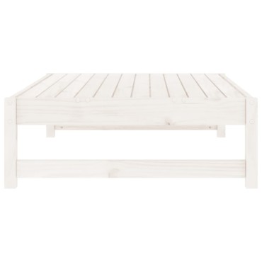 vidaXL Υποπόδιο Κήπου Λευκό 120x80cm από Μασίφ Ξύλο Πεύκου 1 τεμ. Γωνιακός