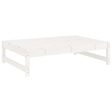 vidaXL Υποπόδιο Κήπου Λευκό 120x80cm από Μασίφ Ξύλο Πεύκου 1 τεμ. Γωνιακός