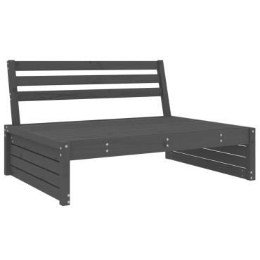 vidaXL Καναπές Κήπου Μεσαίος Γκρι 120x80cm από Μασίφ Ξύλο Πεύκου 1 τεμ. Γωνιακός
