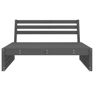 vidaXL Καναπές Κήπου Μεσαίος Γκρι 120x80cm από Μασίφ Ξύλο Πεύκου 1 τεμ. Γωνιακός