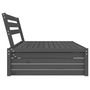 vidaXL Καναπές Κήπου Μεσαίος Γκρι 120x80cm από Μασίφ Ξύλο Πεύκου 1 τεμ. Γωνιακός