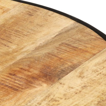 vidaXL Τραπέζι Σαλονιού Μαύρο 68x68x36cm Μασίφ Ακατέργ. Ξύλο Μάνγκο 1 τεμ.