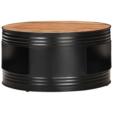 321933 vidaXL Coffee Table Black 68x68x36cm Solid Acacia Wood