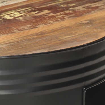 vidaXL Τραπέζι Σαλονιού Μαύρο 68x68x36cm Μασίφ Ανακυκλωμένο Ξύλο 1 τεμ.