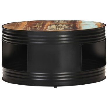 vidaXL Τραπέζι Σαλονιού Μαύρο 68x68x36cm Μασίφ Ανακυκλωμένο Ξύλο 1 τεμ.