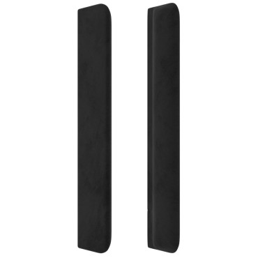 vidaXL Κεφαλάρι με Πτερύγια Μαύρο 163x16x118/128cm Βελούδινο 1 τεμ.