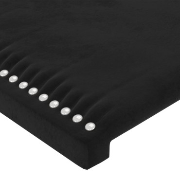 vidaXL Κεφαλάρι με Πτερύγια Μαύρο 163x16x118/128cm Βελούδινο 1 τεμ.