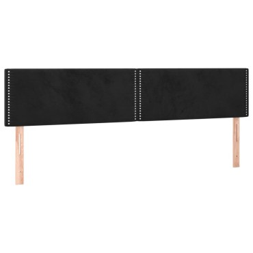 vidaXL Κεφαλάρι Κρεβατιού LED Μαύρο 160x5x78/88cm Βελούδινο 1 τεμ.