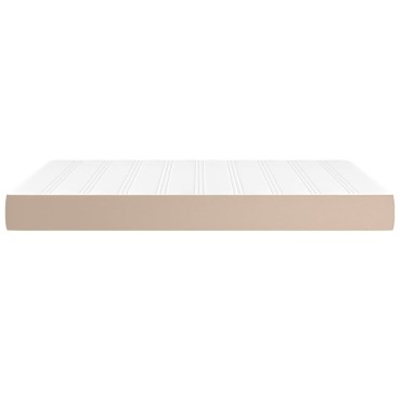 vidaXL Στρώμα με Pocket Springs Καπουτσίνο 140x190x20cm Συνθετ. Δέρμα 1 τεμ. - Διπλό