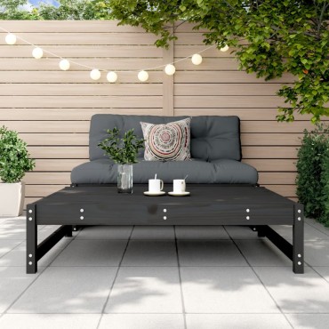vidaXL Υποπόδιο Κήπου Μαύρο 120x80cm από Μασίφ Ξύλο Πεύκου 1 τεμ. Γωνιακός
