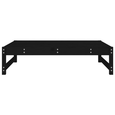 vidaXL Υποπόδιο Κήπου Μαύρο 120x80cm από Μασίφ Ξύλο Πεύκου 1 τεμ. Γωνιακός