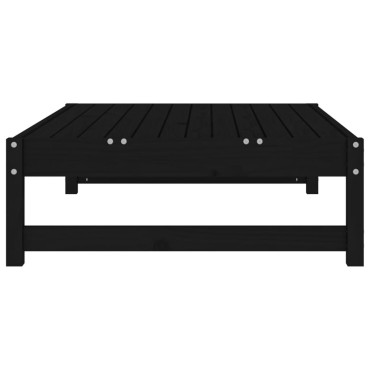 vidaXL Υποπόδιο Κήπου Μαύρο 120x80cm από Μασίφ Ξύλο Πεύκου 1 τεμ. Γωνιακός
