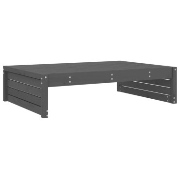 vidaXL Υποπόδιο Κήπου Γκρι 120x80cm από Μασίφ Ξύλο Πεύκου 1 τεμ. Γωνιακός